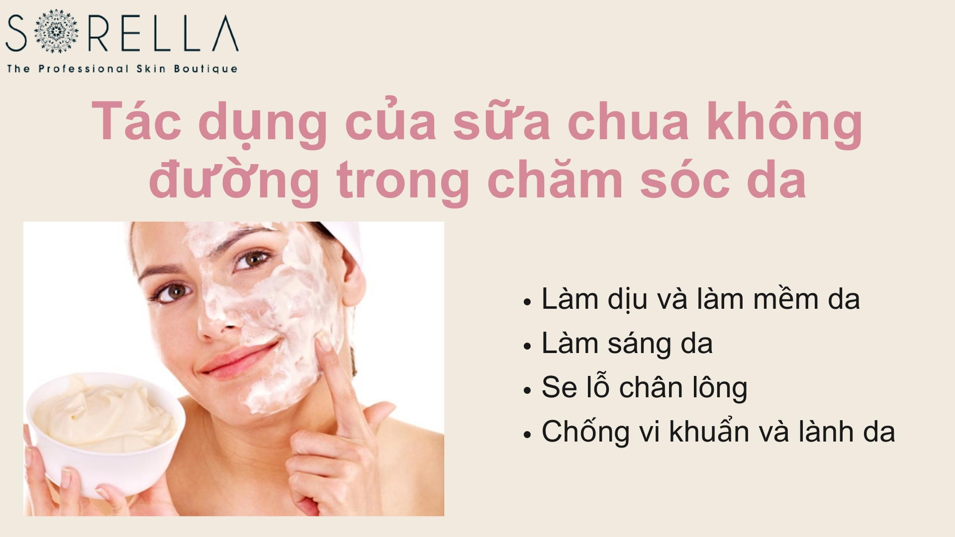 Tác dụng của sữa chua không đường trong chăm sóc da