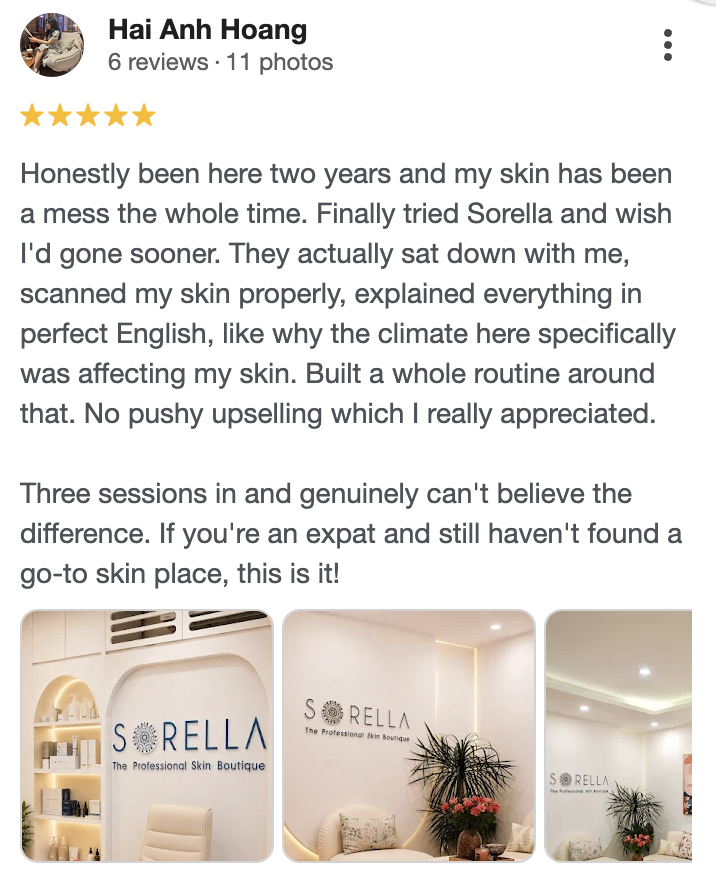Google review from a Sorella client