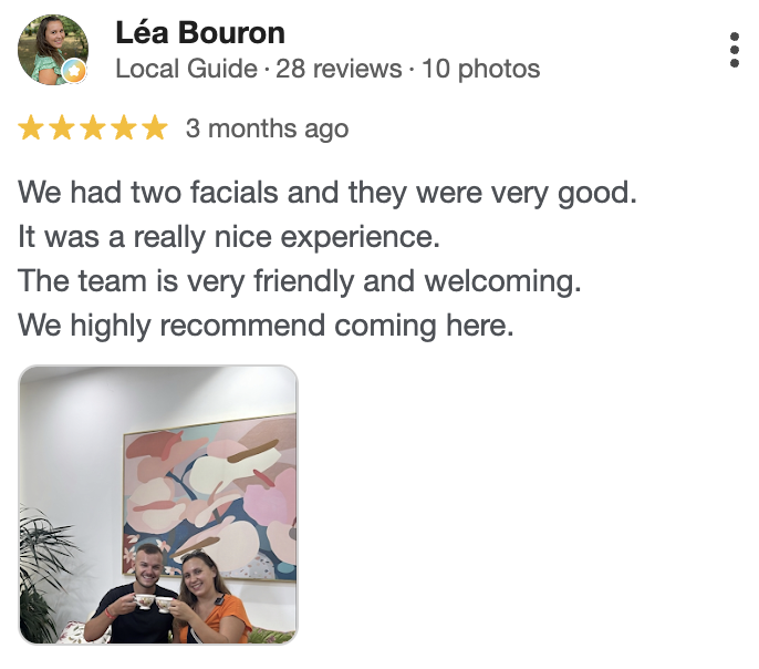 Google review from a Sorella client
