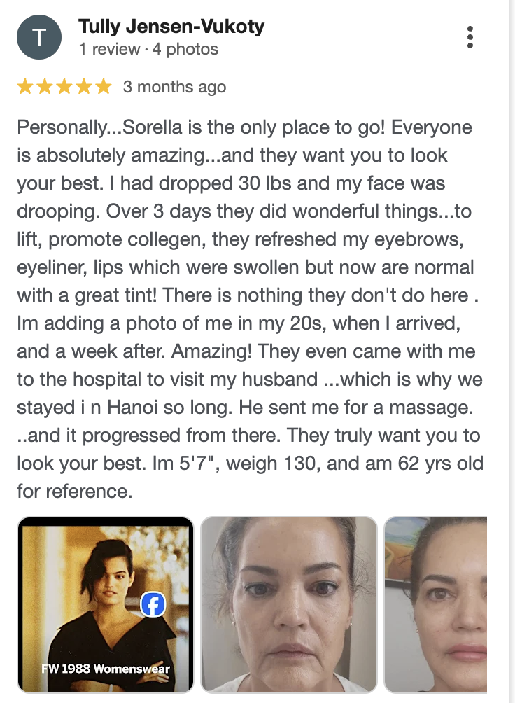 Google review from a Sorella client