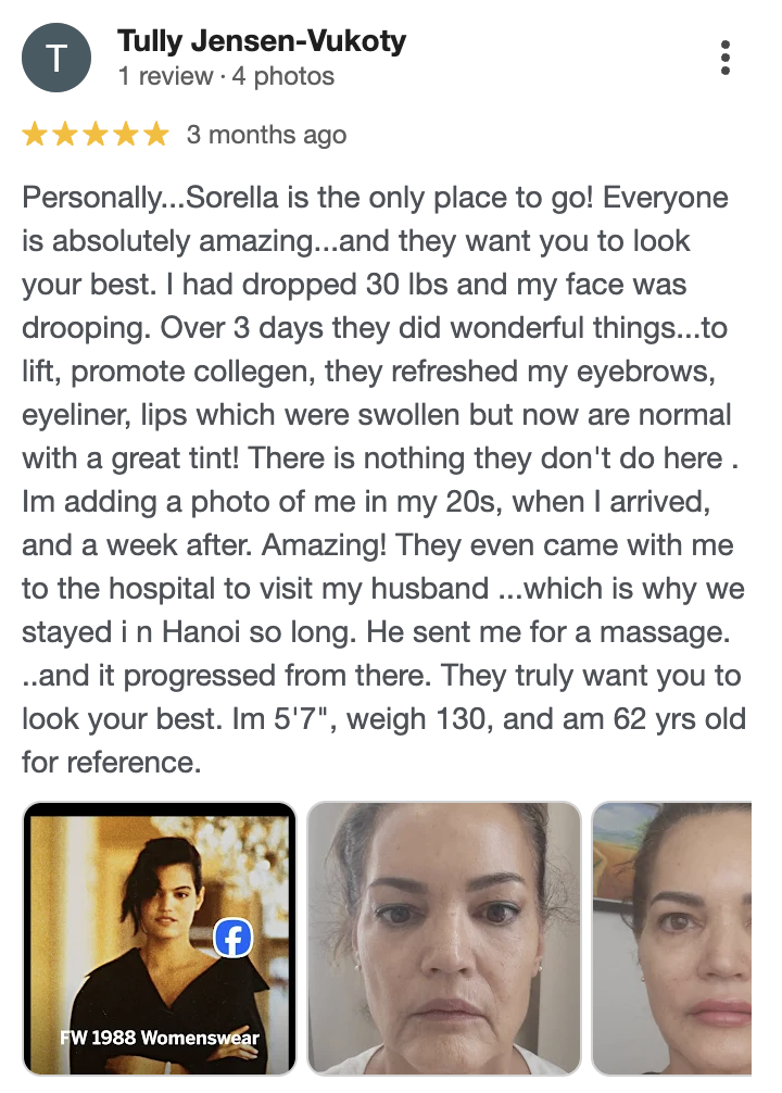 Google review from a Sorella client