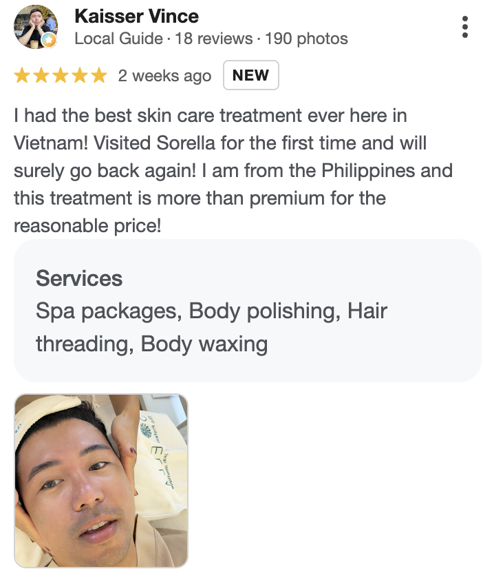 Google review from a Sorella client
