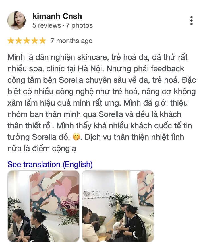 Google review from a Sorella client