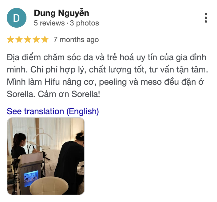 Google review from a Sorella client
