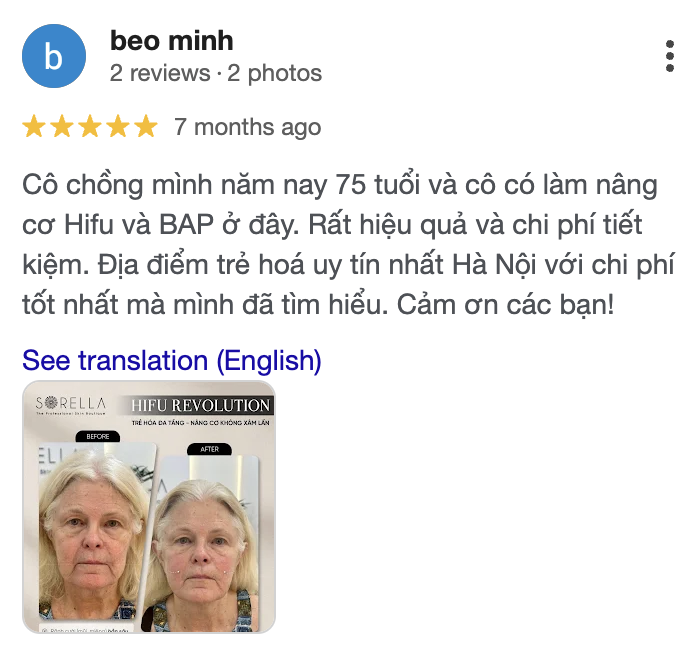 Google review from a Sorella client