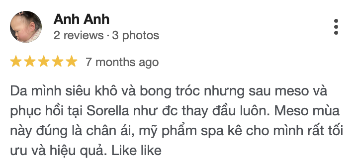 Google review from a Sorella client