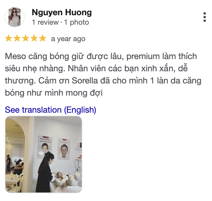 Google review from a Sorella client