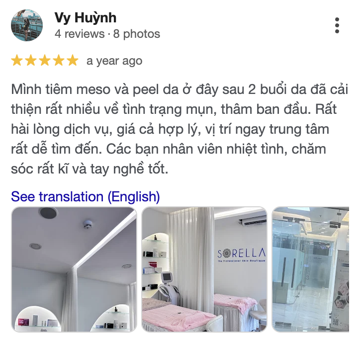 Google review from a Sorella client
